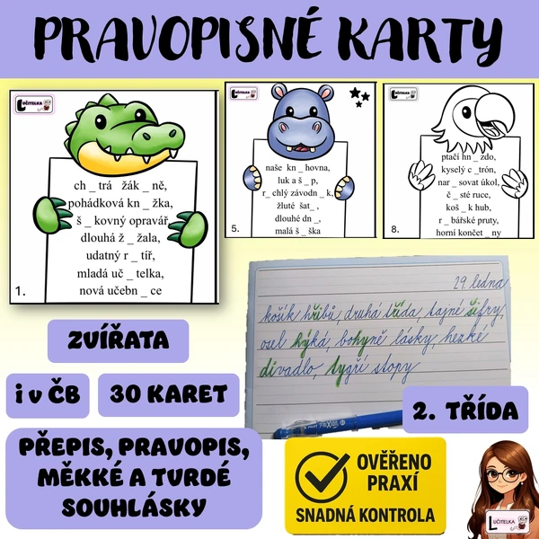Pravopisné karty 2. třída 