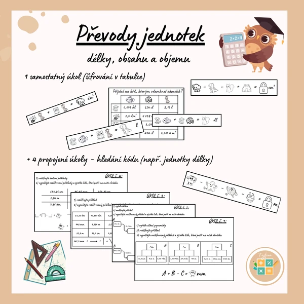 PŘEVODY JEDNOTEK - délka, obsah, objem