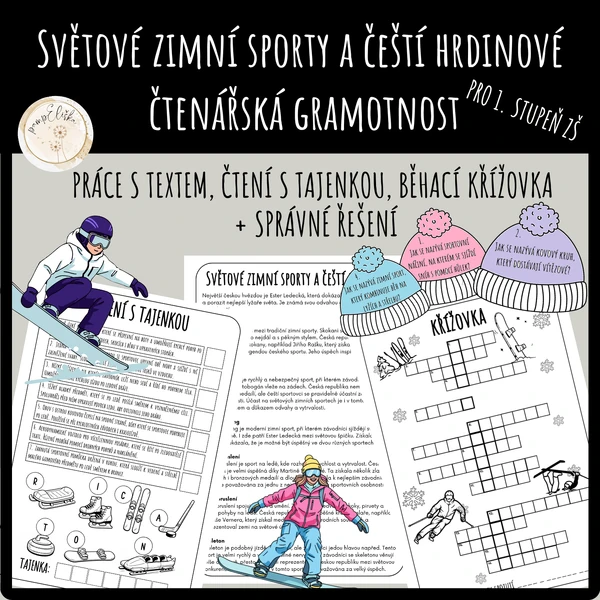 Světové zimní sporty a čeští hrdinové - čtenářská gramotnost 