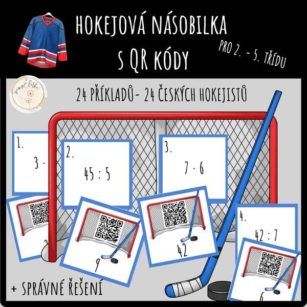 Hokejová násobilka s QR kódy