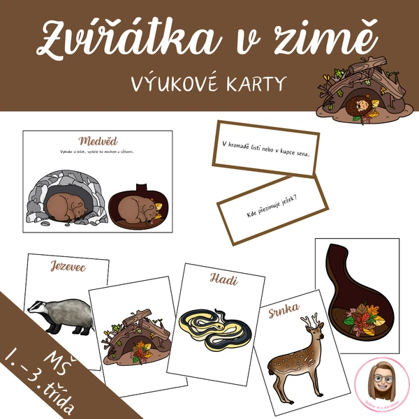 ZVÍŘÁTKA V ZIMĚ – výukové karty