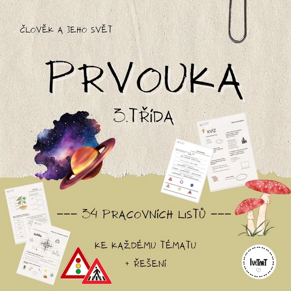 Sada pracovních listů / testů s řešením - PRVOUKA - 3.třída