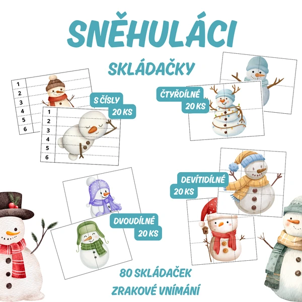 SNĚHULÁCI - skládačky