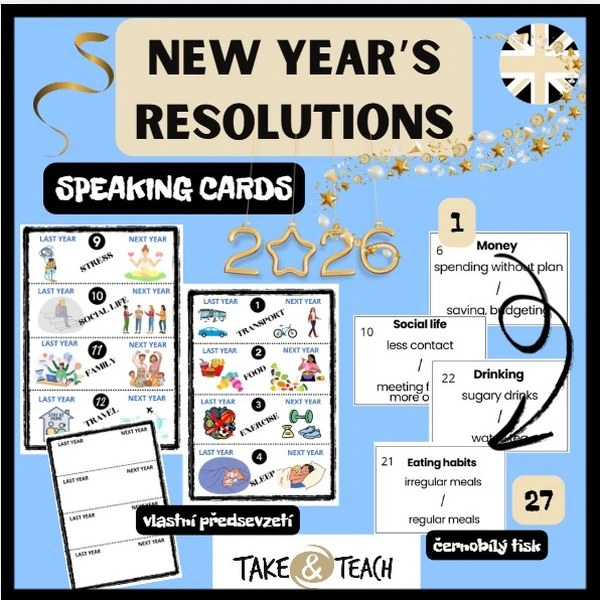 New year´s resolutions - past simple, future WILL