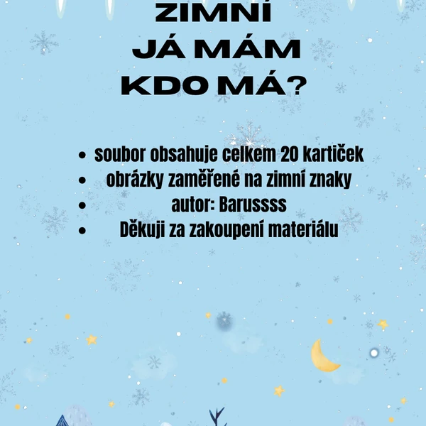 Zimní "Já mám, kdo má"