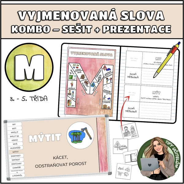 Vyjmenovaná slova po M - do sešitu + prezentace (set)