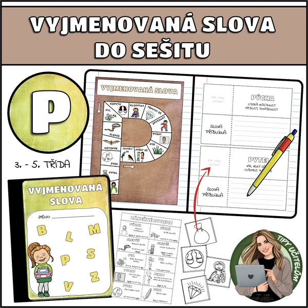 Vyjmenovaná slova do sešitu - P