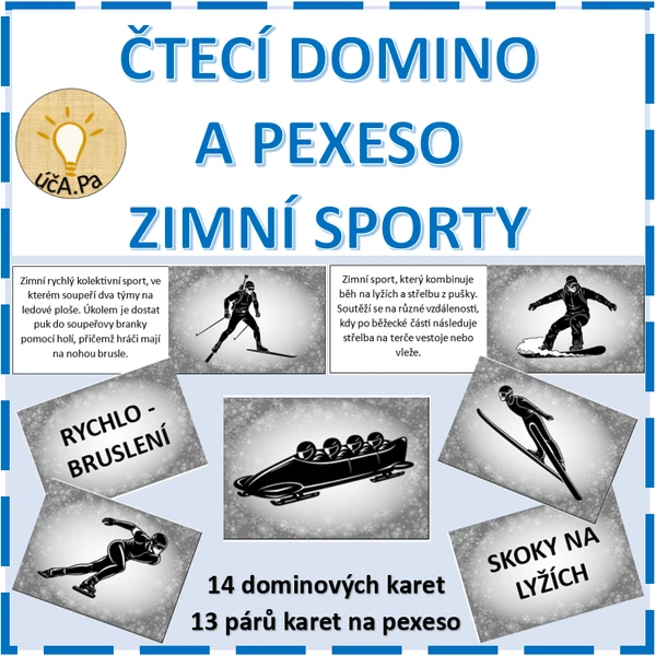 ČTECÍ DOMINO A PEXESO - ZIMNÍ SPORTY