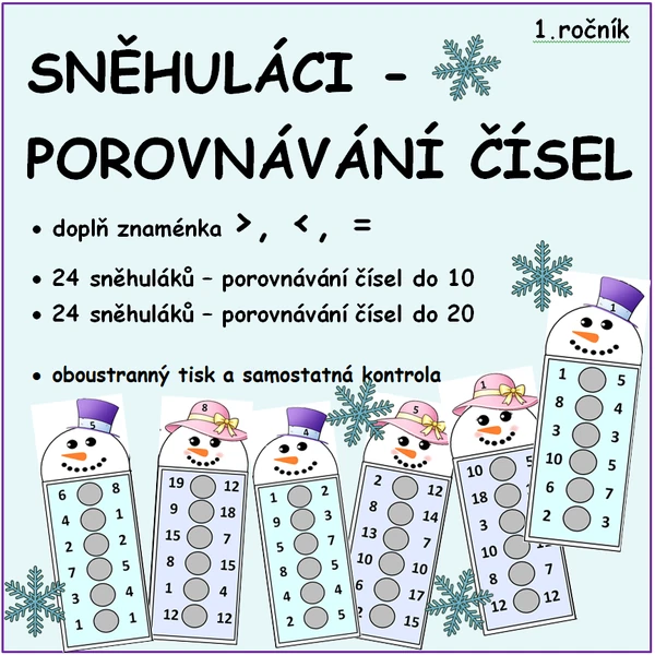 SNĚHULÁCI - POROVNÁVÁNÍ ČÍSEL