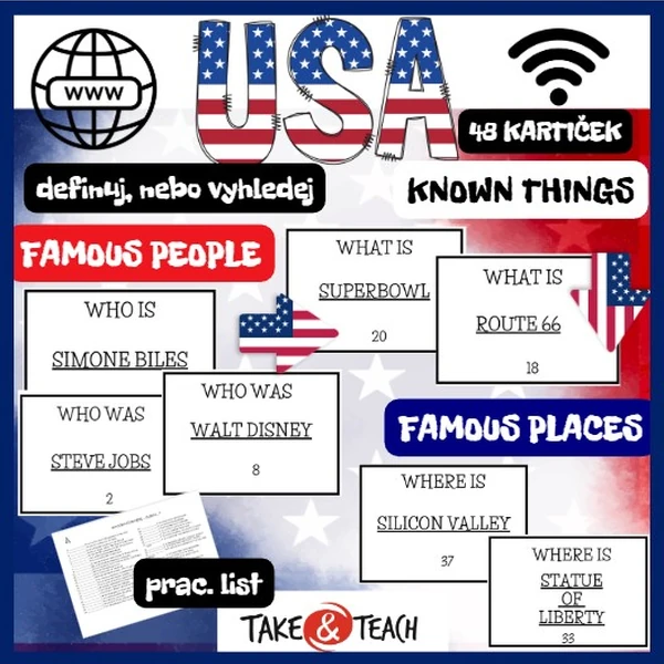 THE USA - famous people, places, things