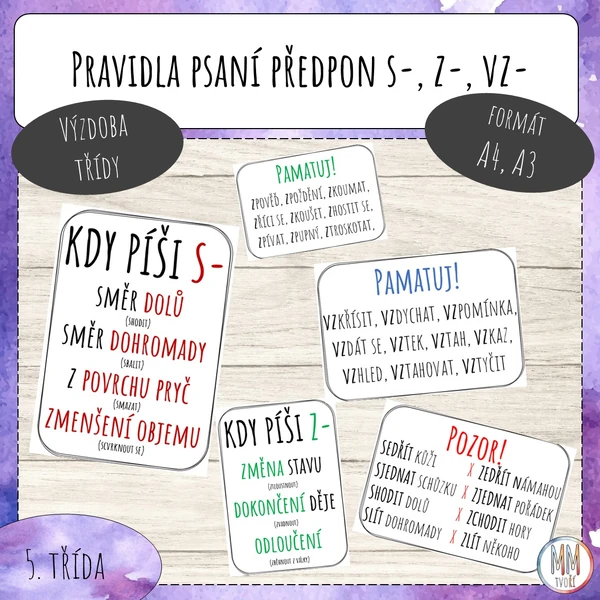 Pravidla psaní předpon s-, z-, vz-