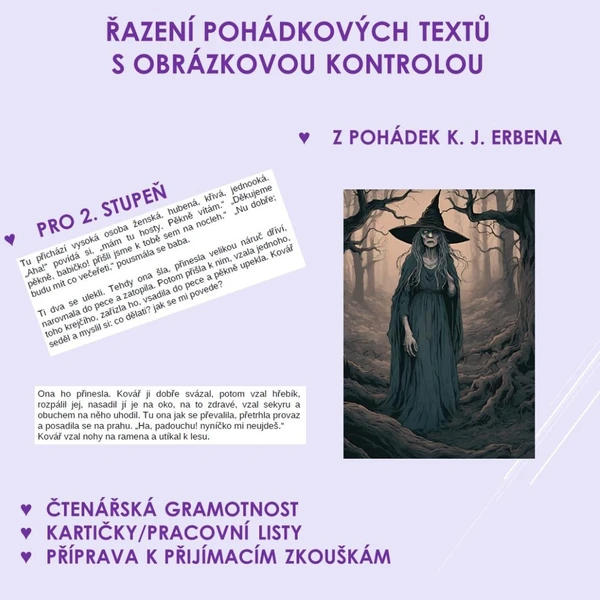 Pohádky s obrázky - řazení textů