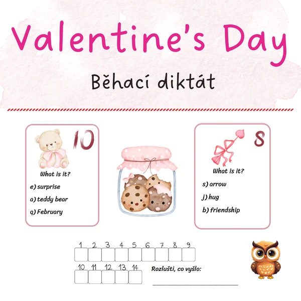 Valentyne´s day - běhací diktát