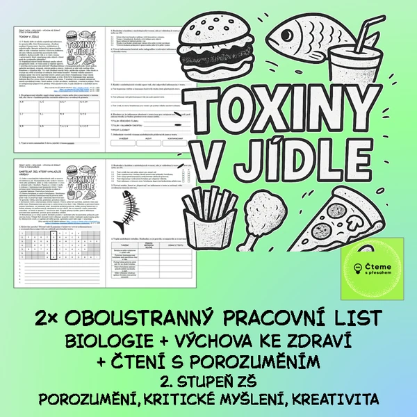 Toxiny v jídle - 2× oboustranný pracovní list