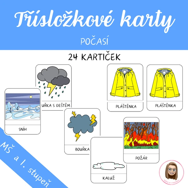 POČASÍ – třísložkové karty