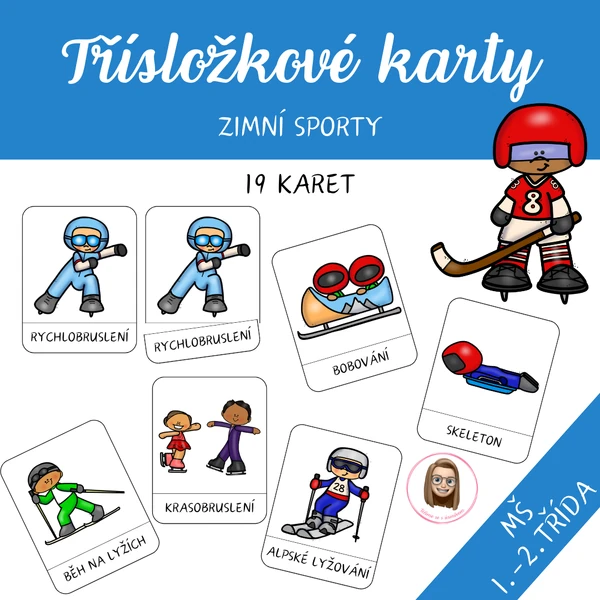 ZIMNÍ SPORTY - třísložkové karty