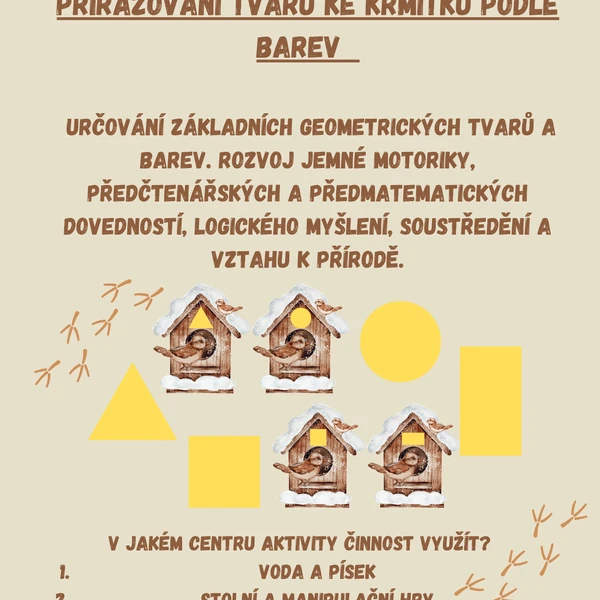 Krmítka podle tvaru a barev