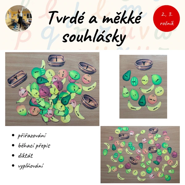 Tvrdé a měkké souhlásky OVOCE