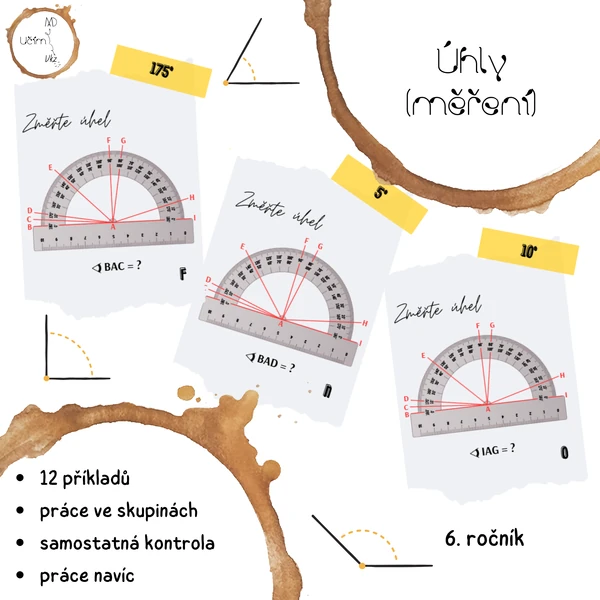 Úhly - měření (treasure hunt)