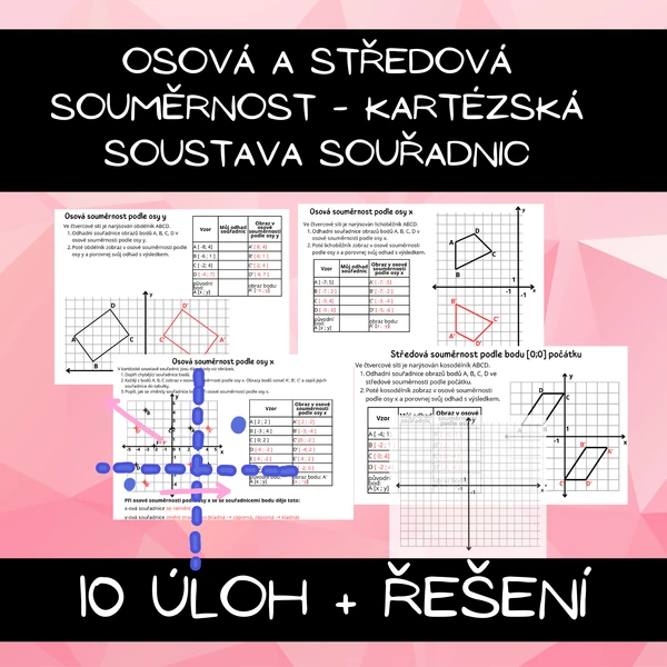 Osová a středová souměrnost - kartézská soustava souřadnic