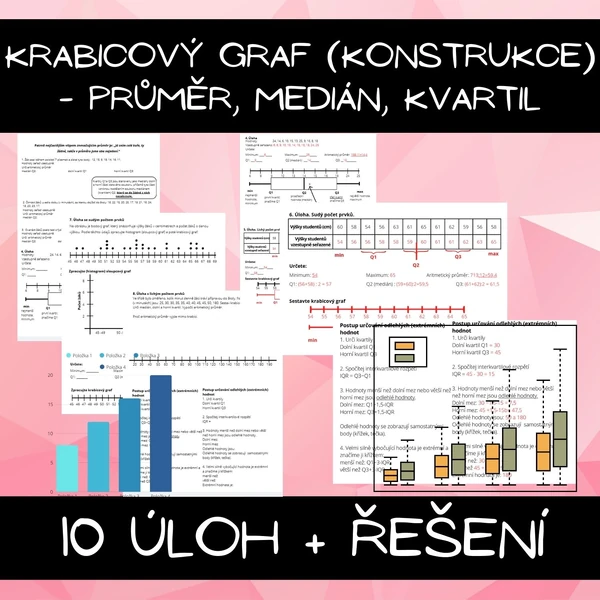krabicový graf (konstrukce) - průměr, medián, kvartil, statistika
