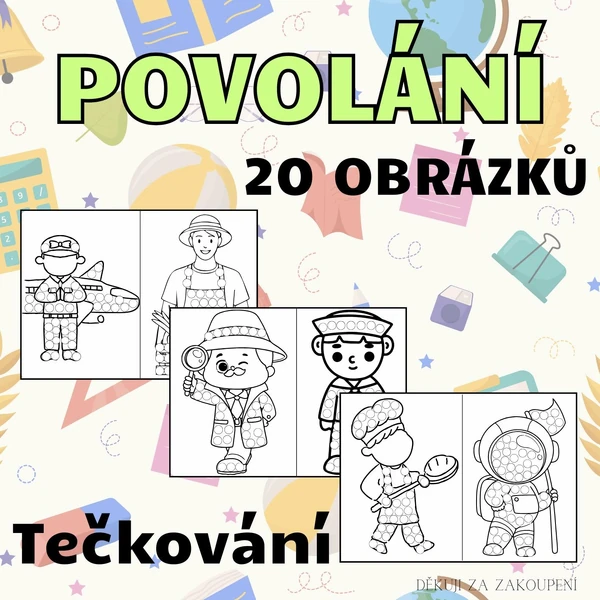 POVOLÁNÍ - tečkování - 20 obrázků