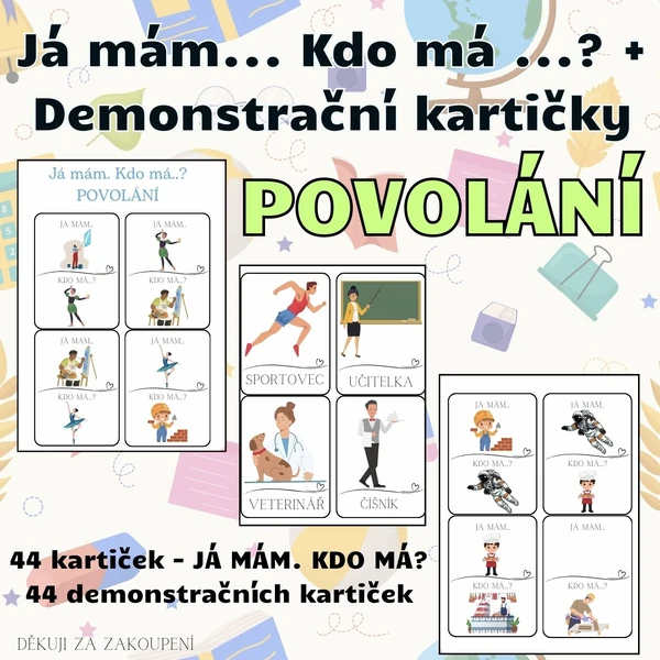 POVOLÁNÍ - Já mám. Kdo má? + demonstrační kartičky