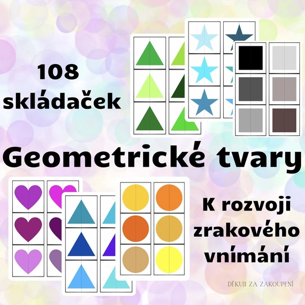 GEOMETRICKÉ TVARY - 108 skládaček