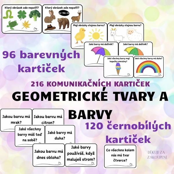 BARVY A GEOMETRICKÉ TVARY - 216 otázek do komunitního kruhu