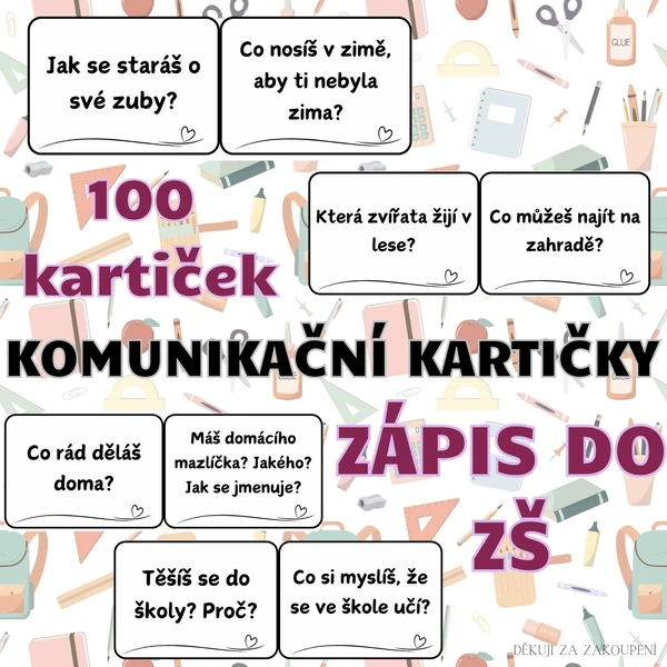 ZÁPIS DO ŠKOLY - komunikační kartičky