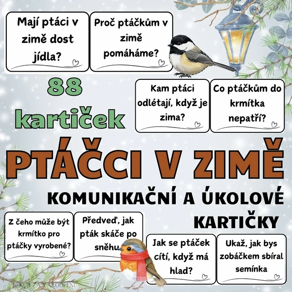 PTÁČCI V ZIMĚ - 88 komunikačních a úkolových kartiček