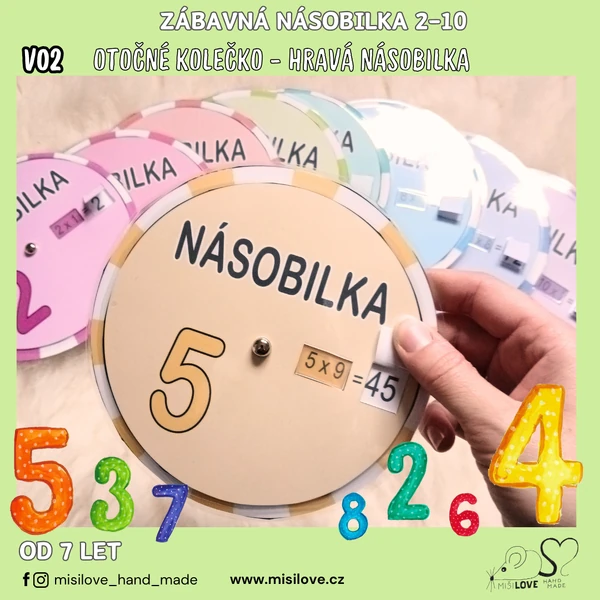 OTOČNÉ KOLEČKO - NÁSOBILKA HRAVOU FORMOU (NÁSOBKY 2-10)