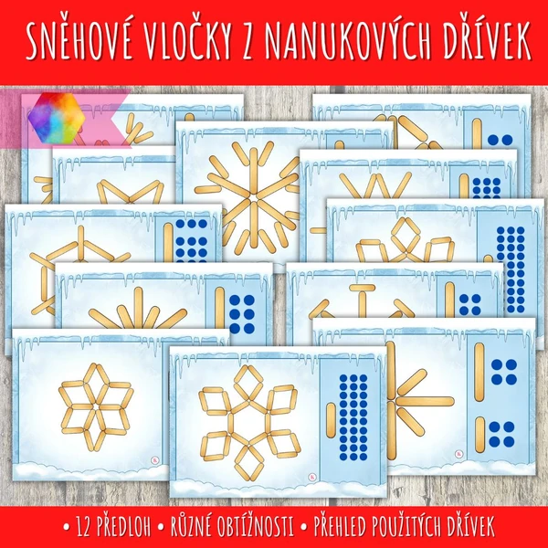 Sněhové vločky z dřívek