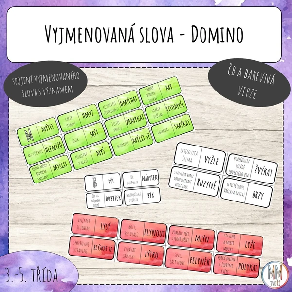 Vyjmenovaná slova - domino