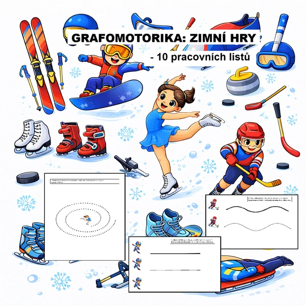10 grafomotorických listů - zimní světové hry