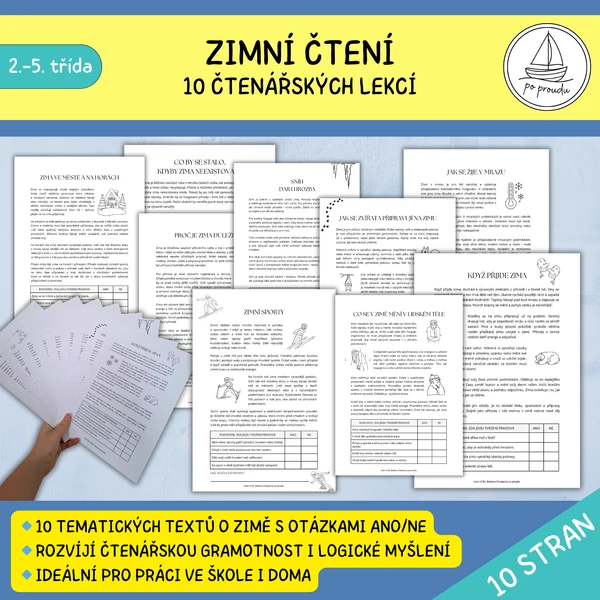 Zimní čtení s porozuměním - 10 čtenářských lekcí
