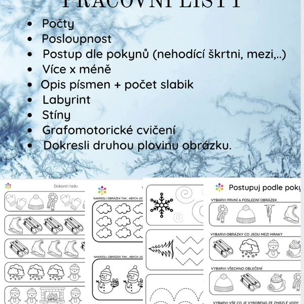 Zimní čas- pracovní listy 