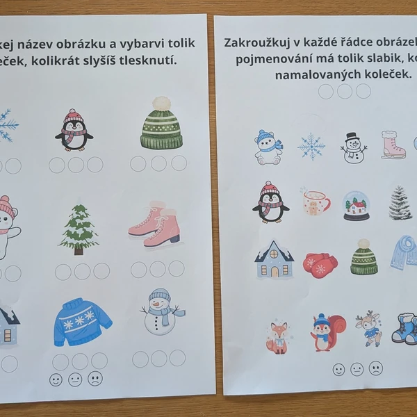 Zimní hrátky s písmeny a slovy