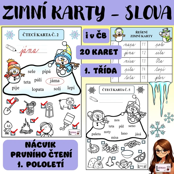 Čtecí karty - zimní 