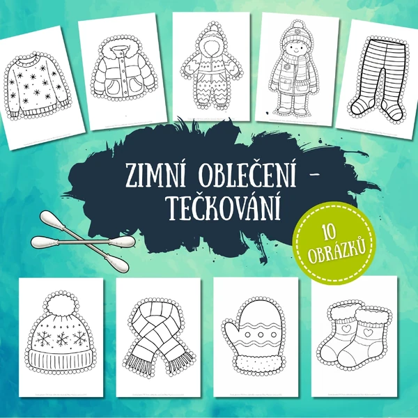 Zimní oblečení - tečkování (10 obrázků)