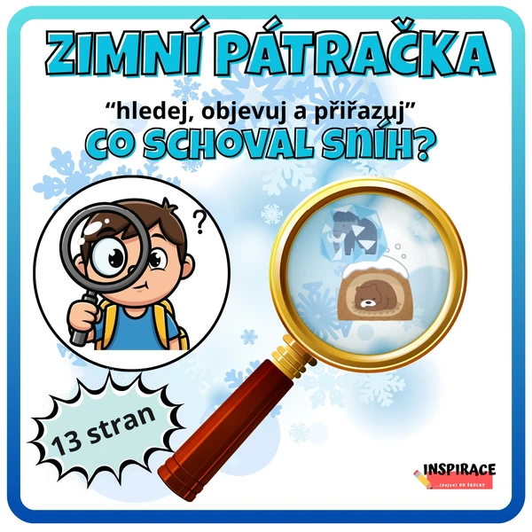 Zimní pátračka s lupou 🔎– co schoval sníh?❄️