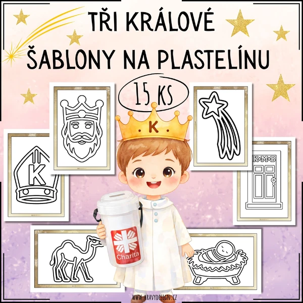 Tři králové - šablony na plastelínu, modelínu