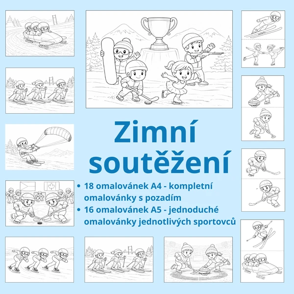 Zimní soutěžení - omalovánky