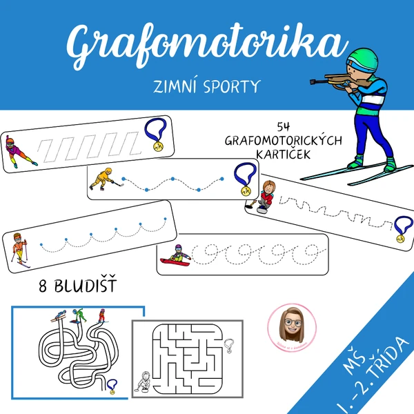 ZIMNÍ SPORTY - grafomotorika