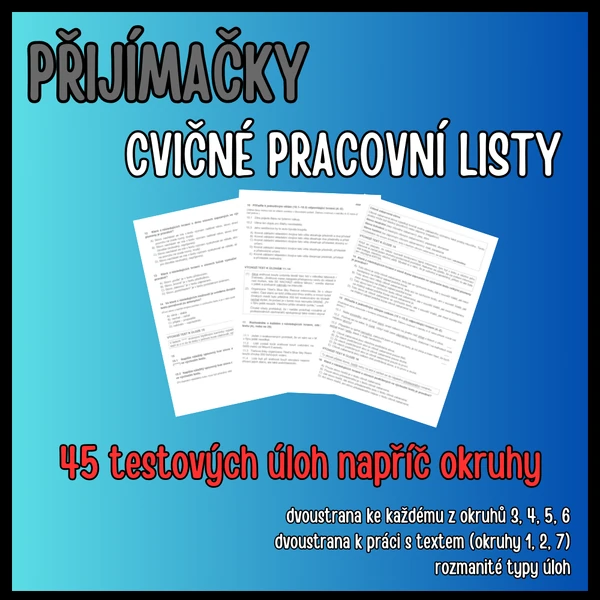 Přijímačkové cvičné listy (testové otázky k ČJL)