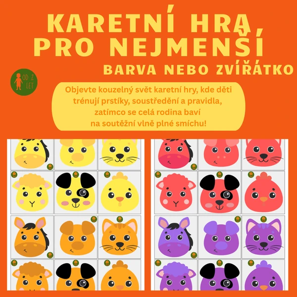 karetní hra od 2 let - Barva nebo zvířátko? 
