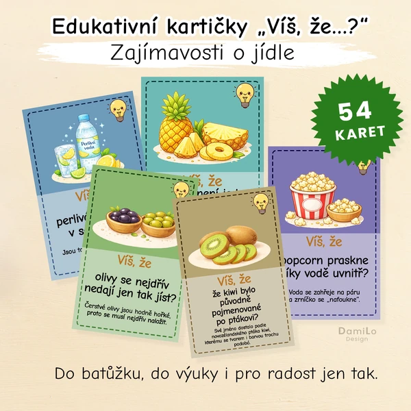 Edukativní kartičky „Víš, že…?“ – Zajímavosti o jídle