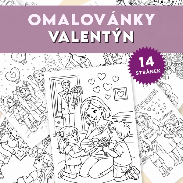 Valentýnské omalovánky – láska, přátelství a radost