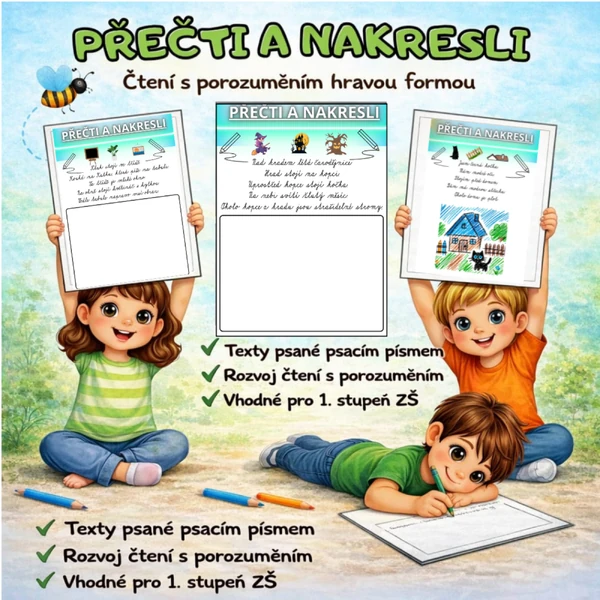 🎨🖍️PŘEČTI A NAKRESLI 1. stupeň ZŠ