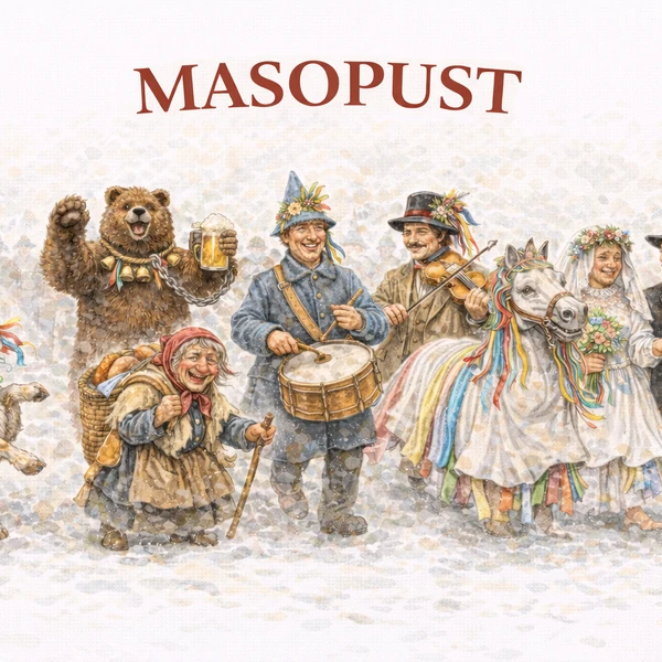 Masopust kartičky a výzdoba